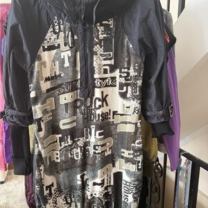 Off-White Black and Gray Graphic Tunic
